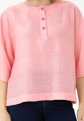 Kadın Pembe Kısa Kollu Gömlek - 50264176018