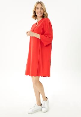 Kadın Nar Çiçeği Dokuma Elbise - 50262583021