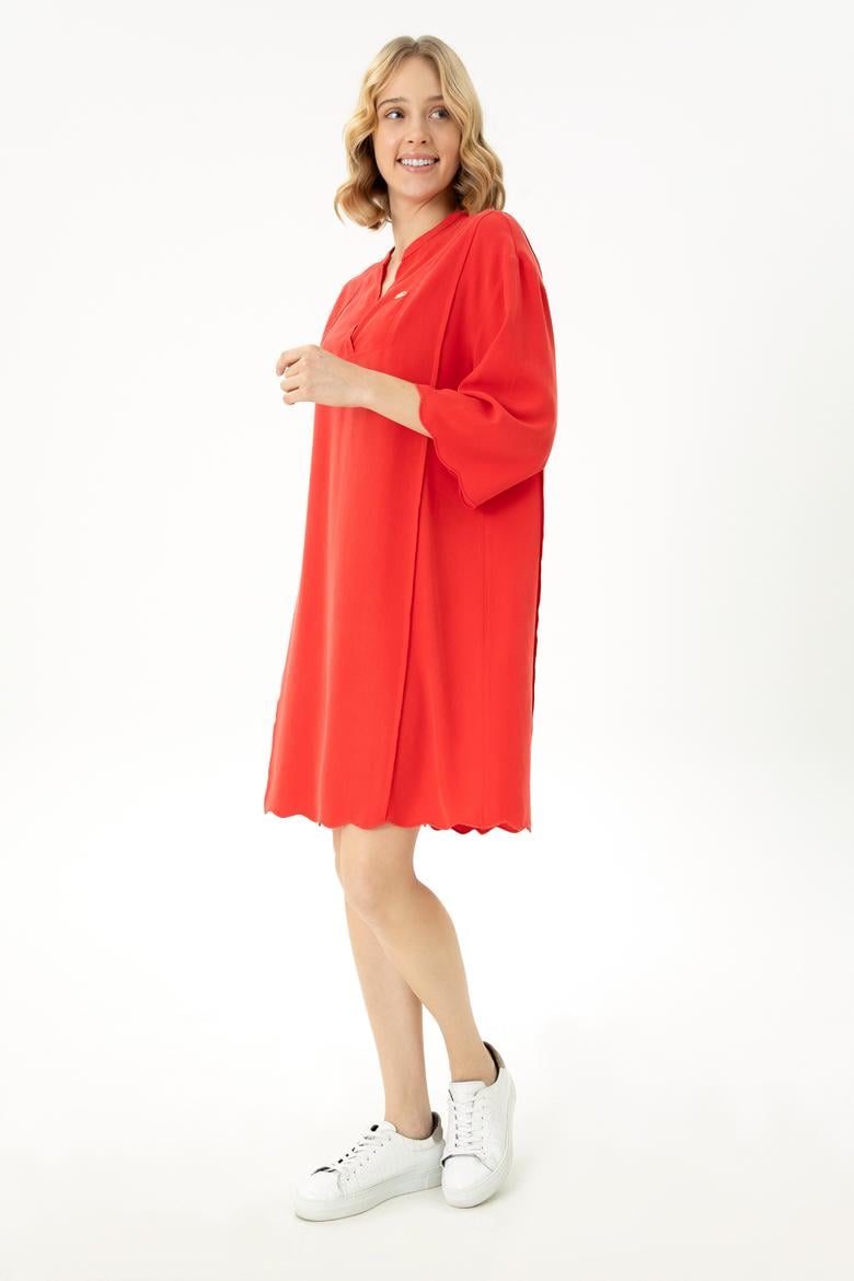 Kadın Nar Çiçeği Dokuma Elbise - 50262583021