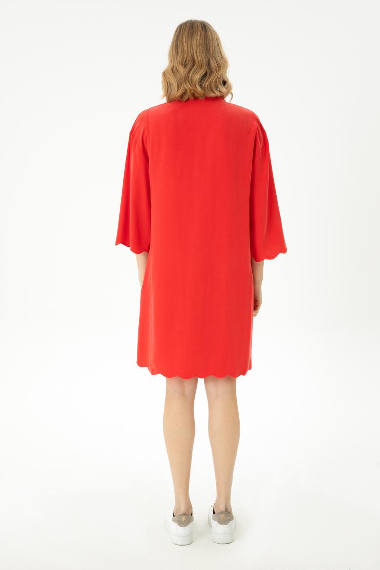 Kadın Nar Çiçeği Dokuma Elbise - 50262583021