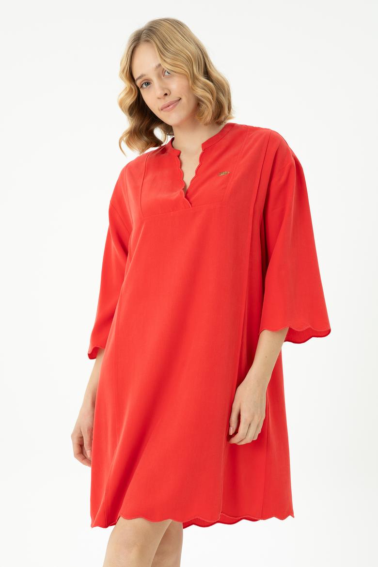 Kadın Nar Çiçeği Dokuma Elbise - 50262583021