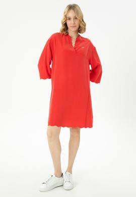 Kadın Nar Çiçeği Dokuma Elbise - 50262583021