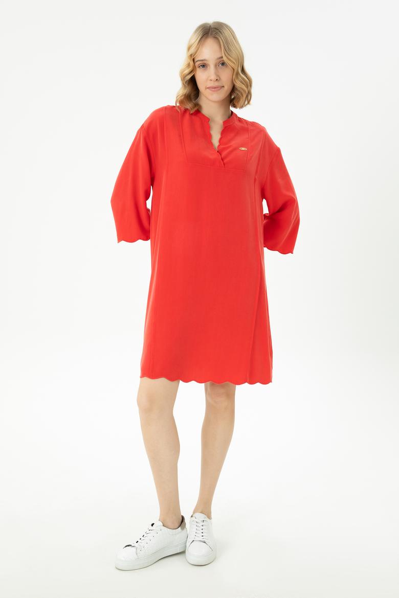 Kadın Nar Çiçeği Dokuma Elbise