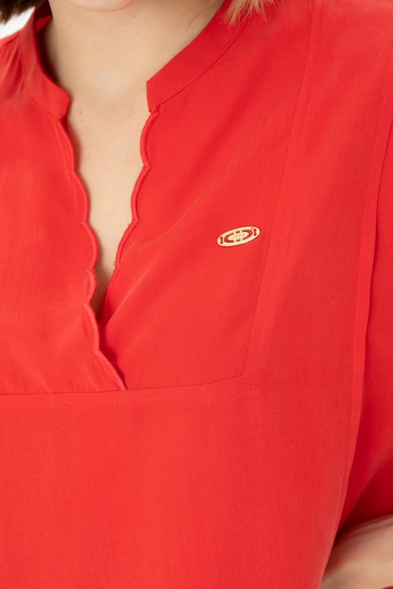 Kadın Nar Çiçeği Dokuma Elbise - 50262583021