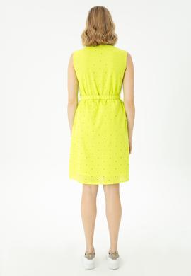 Kadın Neon Sarı Dokuma Elbise - 50262585010