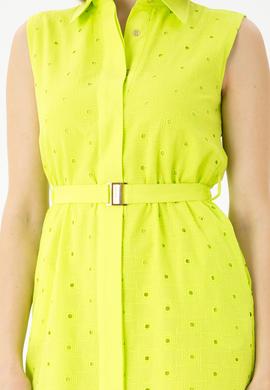 Kadın Neon Sarı Dokuma Elbise - 50262585010