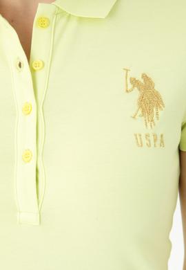 Kadın Açık Sarı Polo Yaka Mini Boy Örme Elbise - 50262696121