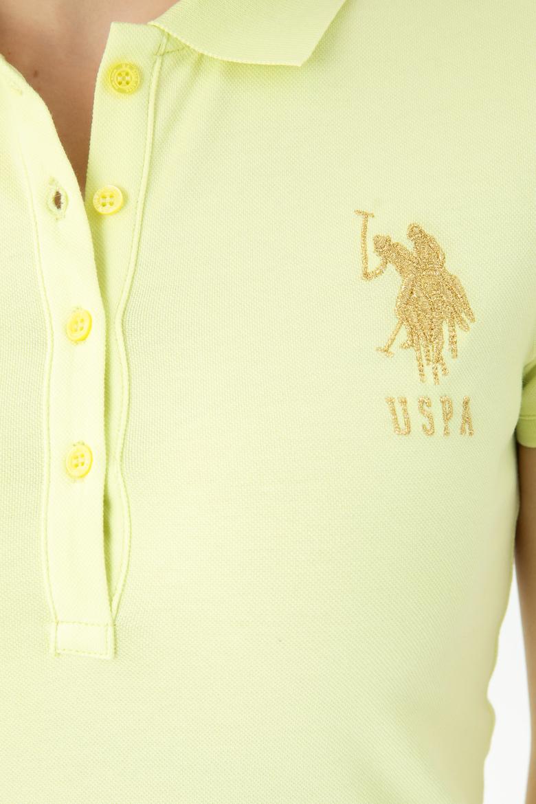 Kadın Açık Sarı Polo Yaka Mini Boy Örme Elbise - 50262696121