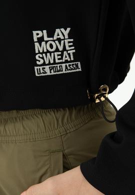 Kadın Siyah Bisiklet Yaka Sweatshirt - 50271597022