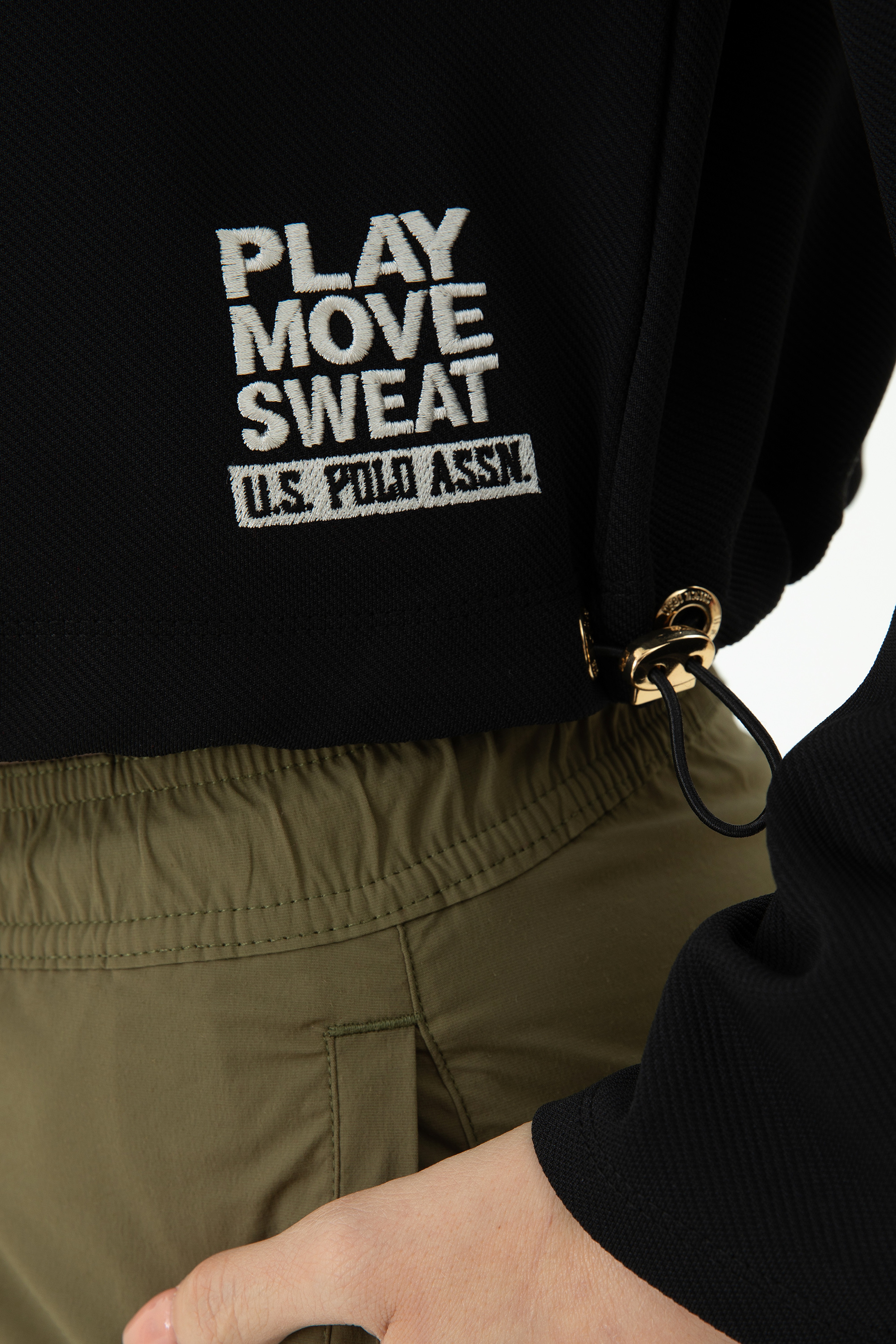 Kadın Siyah Bisiklet Yaka Sweatshirt - Image 7