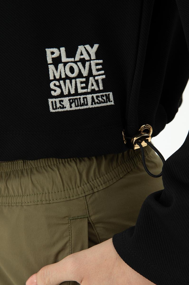 Kadın Siyah Bisiklet Yaka Sweatshirt