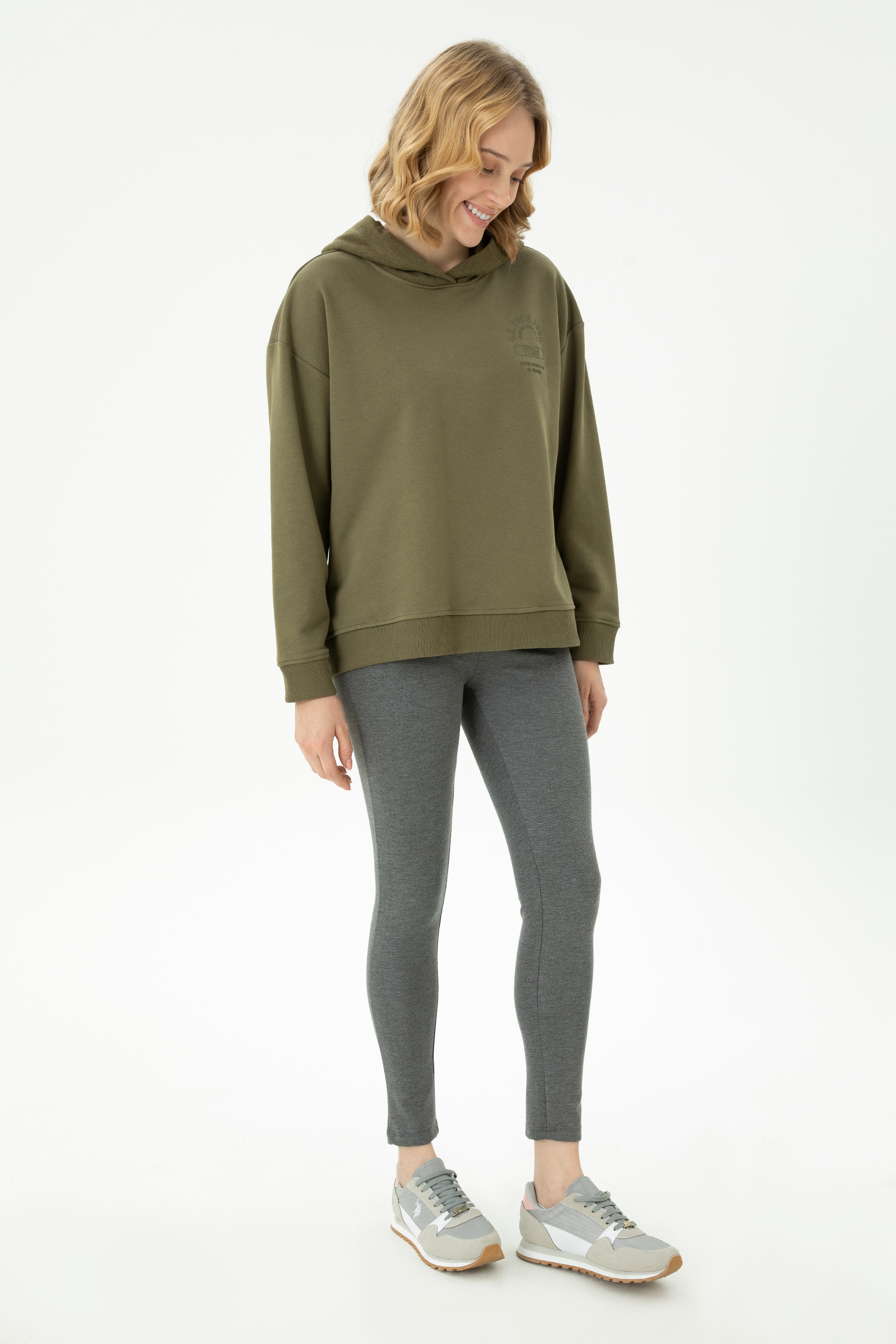 Kadın Haki Sweatshirt - Image 4