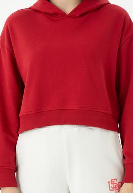 Kadın Kırmızı Kapüşonlu Sweatshirt - 50271652004
