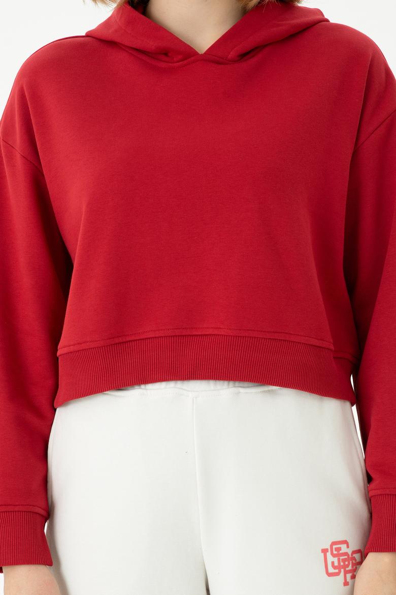 Kadın Kırmızı Kapüşonlu Sweatshirt - 50271652004