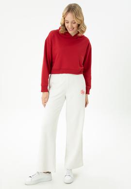 Kadın Kırmızı Kapüşonlu Sweatshirt - 50271652004