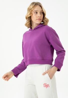 Kadın Violet Kapüşonlu Sweatshirt - 50271652020