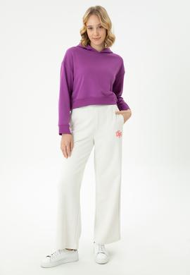 Kadın Violet Kapüşonlu Sweatshirt - 50271652020