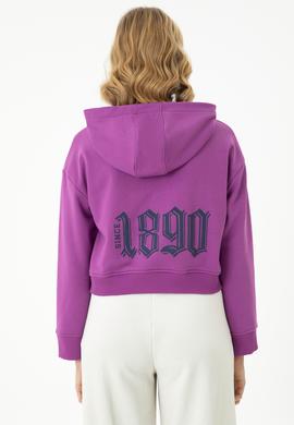 Kadın Violet Kapüşonlu Sweatshirt - 50271652020