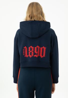 Kadın Lacivert Kapüşonlu Sweatshirt - 50271652029