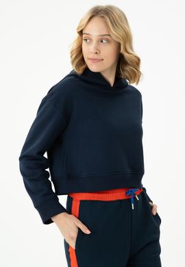 Kadın Lacivert Kapüşonlu Sweatshirt - 50271652029