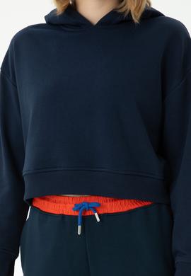 Kadın Lacivert Kapüşonlu Sweatshirt - 50271652029