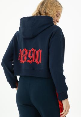 Kadın Lacivert Kapüşonlu Sweatshirt - 50271652029