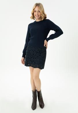 Kadın Lacivert Dokuma Etek - 50272130002