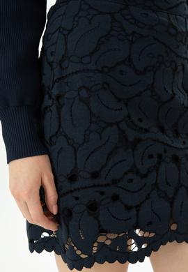 Kadın Lacivert Dokuma Etek - 50272130002