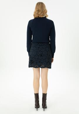 Kadın Lacivert Dokuma Etek - 50272130002