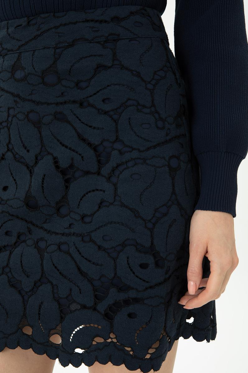 Kadın Lacivert Dokuma Etek