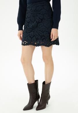 Kadın Lacivert Dokuma Etek - 50272130002