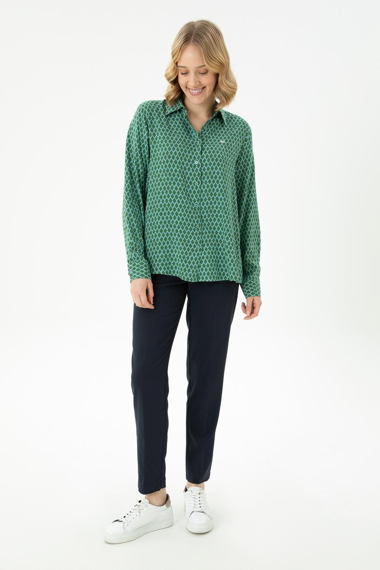 Kadın Mint Uzun Kollu Gömlek - 50272150018