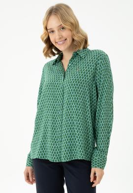 Kadın Mint Uzun Kollu Gömlek - 50272150018