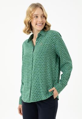 Kadın Mint Uzun Kollu Gömlek - 50272150018