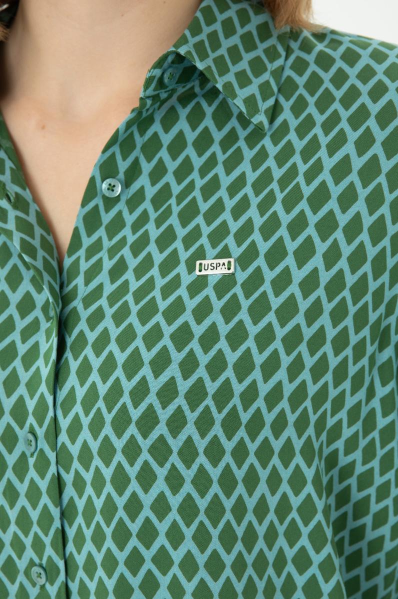 Kadın Mint Uzun Kollu Gömlek