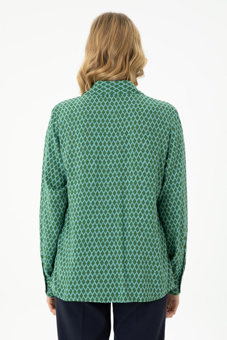 Kadın Mint Uzun Kollu Gömlek - 50272150018