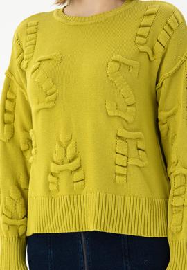 Kadın Fıstık Yeşili Bisiklet Yaka Kazak - 50270423021