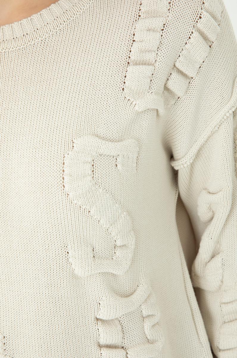 Kadın Krem Bisiklet Yaka Kazak