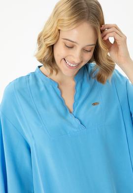 Kadın Mavi Mini Boy Dokuma Elbise - 50262583013