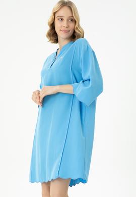 Kadın Mavi Mini Boy Dokuma Elbise - 50262583013