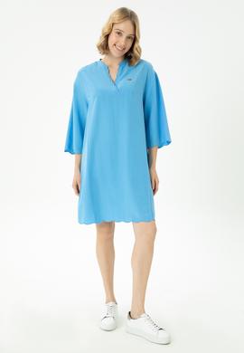 Kadın Mavi Mini Boy Dokuma Elbise - 50262583013
