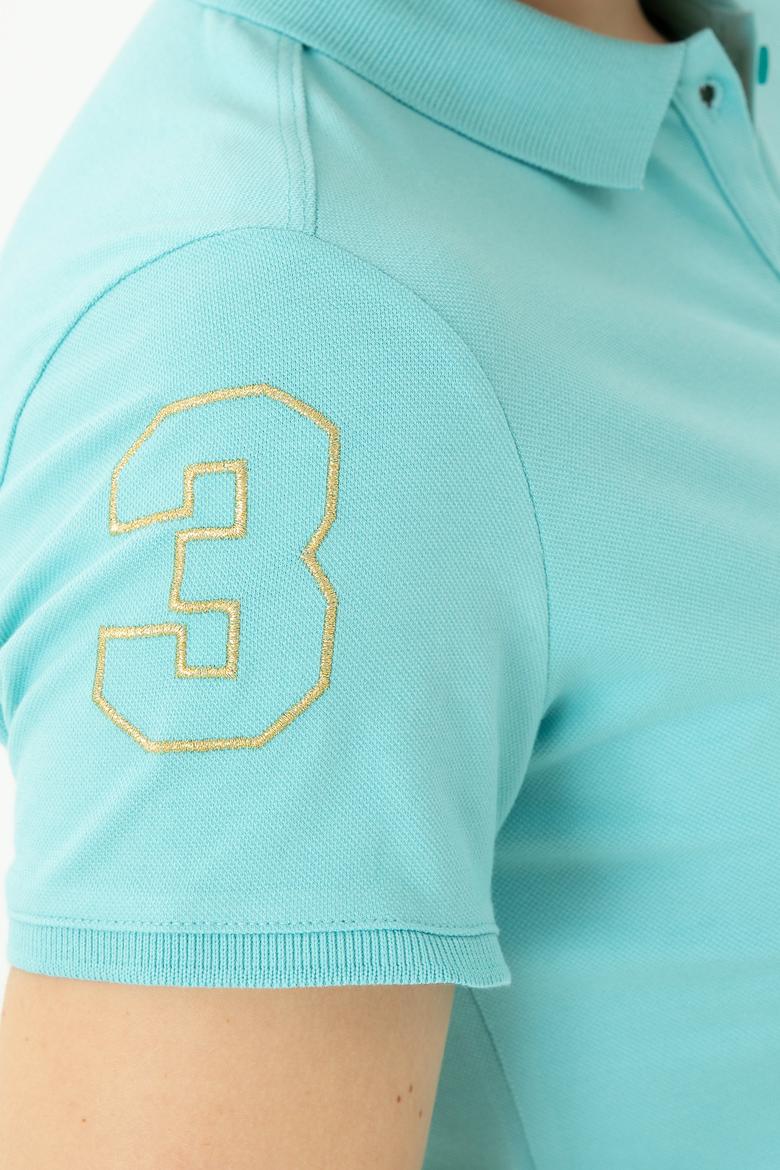 Kadın Su Yeşili Polo Yaka Örme Elbise - 50262696160