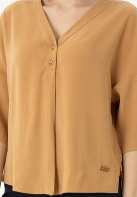 Kadın Camel Kısa Kollu Gömlek - 50263178002