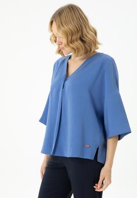 Kadın Saks Kısa Kollu Gömlek - 50263178010