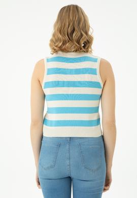 Kadın Turkuaz Bisiklet Yaka Kazak - 50264623019