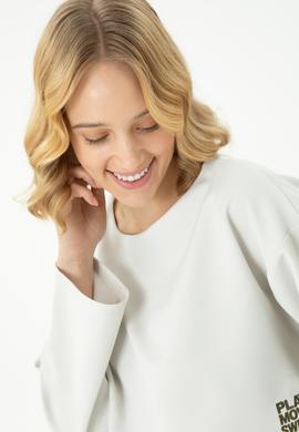 Kadın Taş Bisiklet Yaka Sweatshirt - 50271597015