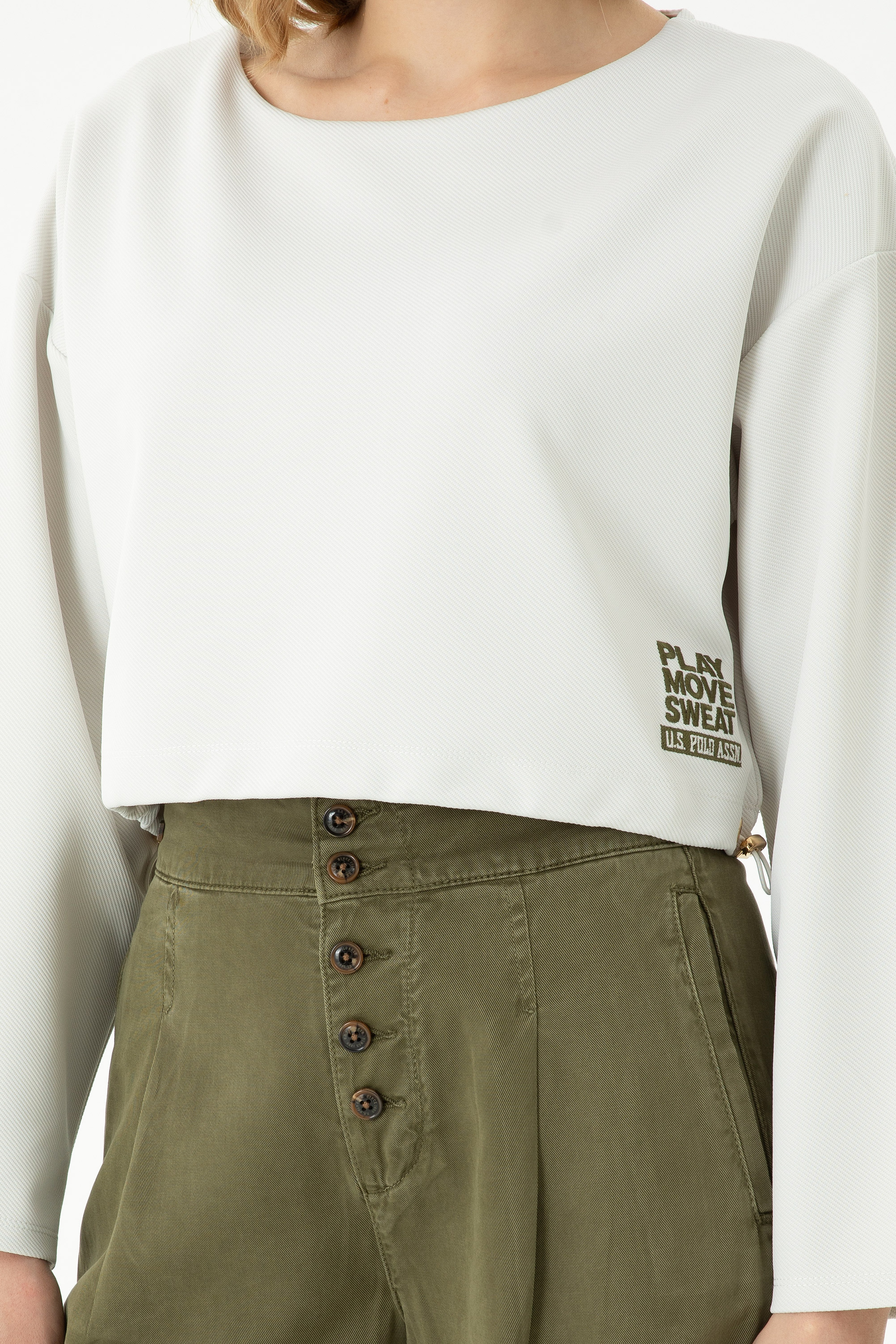 Kadın Taş Bisiklet Yaka Sweatshirt - Image 6