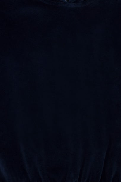 Kız Çocuk Lacivert Kapüşonlu Kadife Sweatshirt