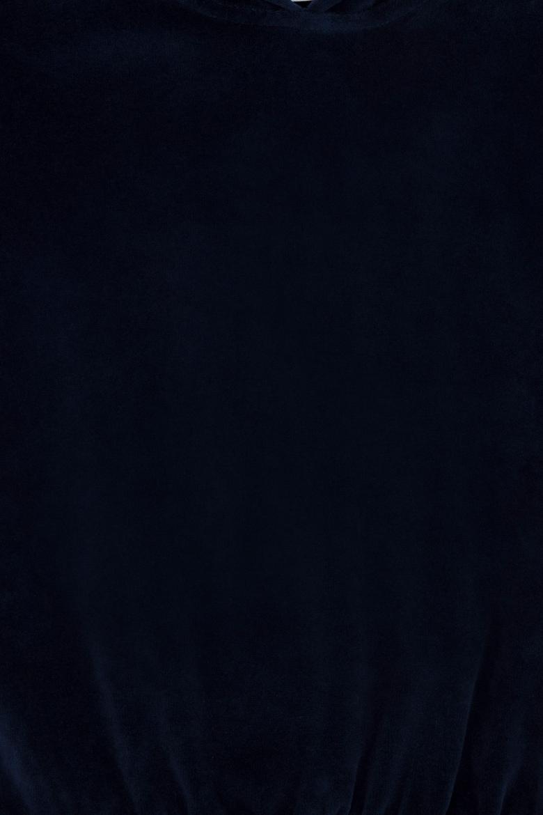 Kız Çocuk Lacivert Kapüşonlu Kadife Sweatshirt - 50272420021