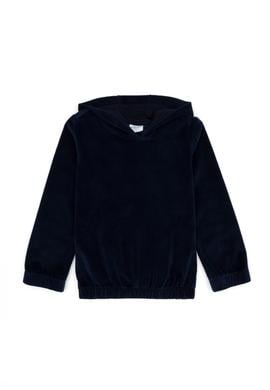 Kız Çocuk Lacivert Kapüşonlu Kadife Sweatshirt - 50272420021